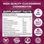 3000MG 1 Pack Glucosamine Chondroitin Gummies, Extra Strength Joint Support Supplement with MSM & Elderberry, Flexibility, Antioxidant Immune Support Gummy for Adults, Men & Women 60Cts