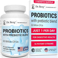 Dr. Berg Probiotic Supplement (60 Billion CFUs) - Helps Ease Occasional Constipation, Diarrhea, Gas & Bloating* - Pre and Probiotics for Digestive Health - 60 Probiotic Capsules