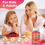 2 Pack Iron Supplement Gummies for Kids with Multivitamin, Calcium, Zinc, Folate - Kids Iron Gummies Support Immune, Blood Builder, Iron Deficiency, Anemia & Energy - Vegan, Strawberry