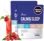 VivoNu Calm & Sleep Powdered Drink Mix Raspberry L Theanine Ksm-66 Ashwagandha Magnesium Glycinate Vitamin D 3 Supplements for Relaxation & Focus No Sugar Non GMO