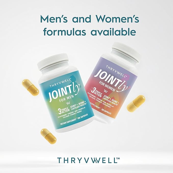 Jointly for Men – Joint Bone & Cartilage Supplement – Glucosamine Chondroitin MSM Turmeric Boswellia Collagen Vitamin D Calcium Hyaluronic Acid Magnesium & Boron – 120 Capsules