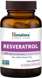 Himalaya Resveratrol for Healthy Aging and Antioxidant Support, 1,000 mg of Resveratrol, with 500 mg Trans-Resveratrol Daily, 60 Vegan Capsules, 1 Month Supply