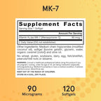 Jarrow Formulas MK-7 90mcg-Bioactive Form of VIT K2-120 Servings(Softgels)-for Bone & CV Health-VIT K2 MK-7 Dietary Supp-K2 VIT Supp MK-7-Gluten Free,12 Pack