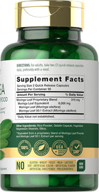 Carlyle Moringa Oleifera Supplement | 180 Capsules | Complete Green Superfood for Women and Men | Non-GMO and Gluten Free | from Moringa Leaf Powder