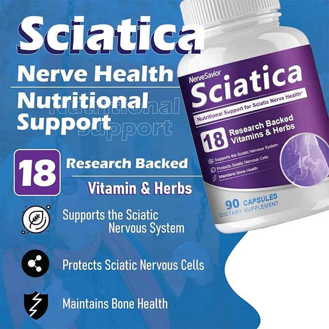 for Neuropathy，Sciatica Nerve Support Supplement - Alpha Lipoic Acid for Nerve Health in Feet, Hands & Legs - 90 Capsules