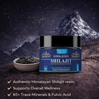 Himalayan Shilajit Resin 50g | Pure Gold Grade Mumiyo from Gilgit-Baltistan | Raw Mineral Pitch with Fulvic & Humic Acid | 85+ Trace Minerals