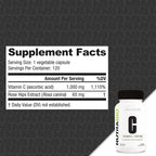 NutraBio Vitamin C with Rose Hips - Supports Healthy Bones, Teeth and Gums, Immune Function - No Fillers or Excipients - (120 Capsules, 1000mg of Vitamin C per Capsule)