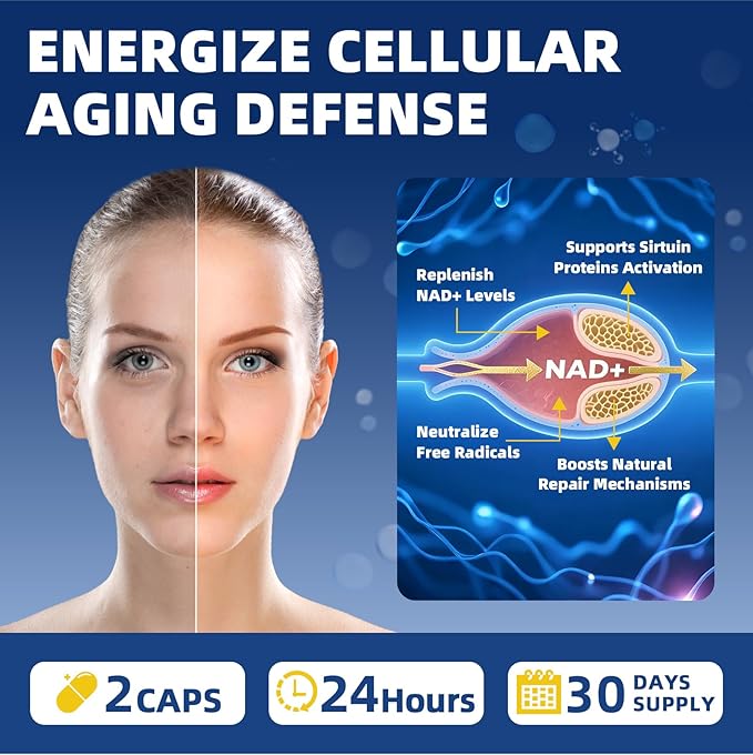GREENPEOPLE Liposomal NAD Supplement for Women - NAD+ Supplement Nicotinamide Riboside w/Resveratrol, Quercetin & Liposomal Vitamin C for Skin - 60 CT