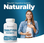 Tributyrin Supplement 800mg, Advanced Butyrate Form, 55% Standardized, More Effective Delivery Than Sodium Butyrate, 120 Capsules, Non-GMO & Gluten Free Postbiotic Supplement
