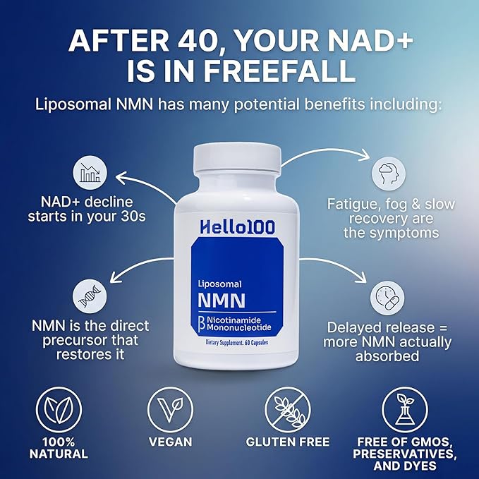 NMN Supplement 500mg - Delayed Release NAD+ for Longevity & Energy - Pure Nicotinamide Mononucleotide for Cellular Repair - High Absorption NMNH Alternative - 60 Day Supply