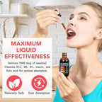 Organic Vitamin B Complex Drops for Men & Women | Vitamin B12 Methylcobalamin, B6, B1, B9 for Metabolic Health Support | Immune Support, Non-GMO, Gluten Free - 2 Month Supply 60ML