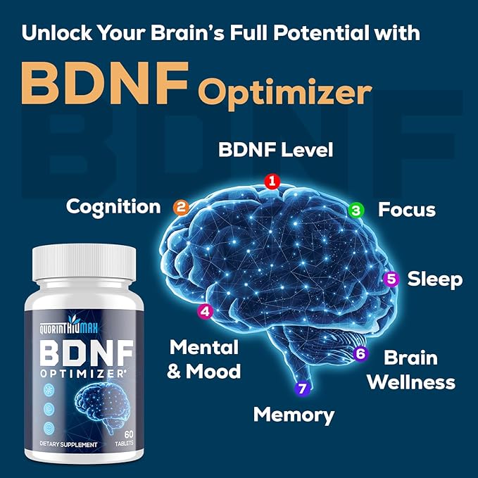 Nootropic Brain Supplement for Memory and Focus – BDNF Optimizer – Cognitive, Mental Clarity & Mood – High Absorption – Organic Lion's Mane, L-Theanine, Ginkgo Biloba & Alpha GPC – 60 Tablets