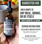 Nascent Iodine Supplement | 2800mcg | Potassium Iodide | Iodine Drops | 100% Vegan | Clear Color | Large 2oz