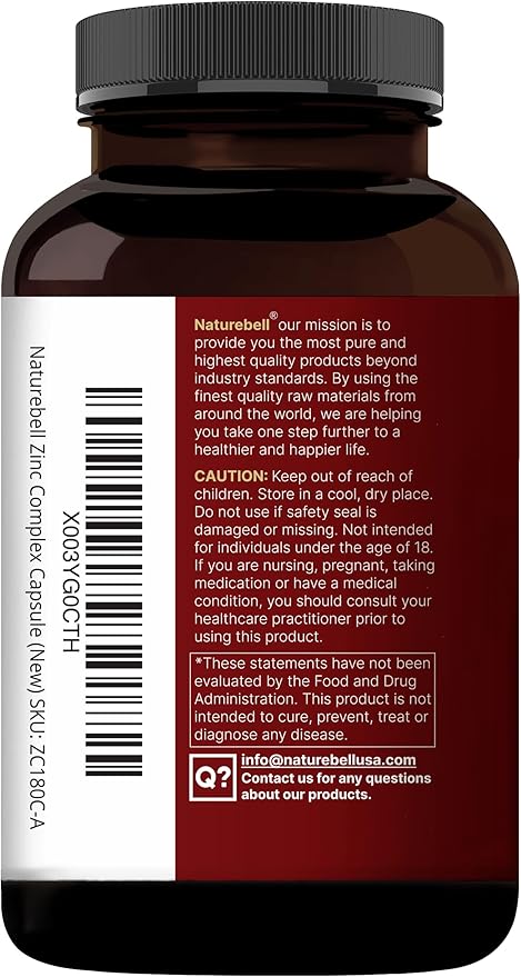 NatureBell Zinc Quercetin with Vitamin C & D3, 240 Capsules | Quercetin 1,000mg + Zinc 50mg + Vitamin C 250mg + Vitamin D3 5,000 IU | 4-in-1 Advanced Immune & Lung Support | ZincVanta Formula