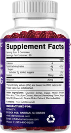 Vitamatic Melatonin 20mg Gummies for Adults, 30 Servings - 60 Count - Non-Habit Forming Supplement