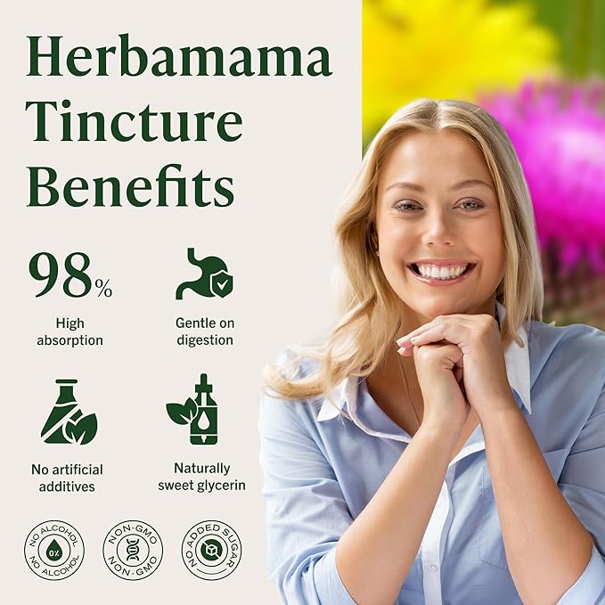 HERBAMAMA Uric Acid Cleanse Liquid Drops - Vegan Uric Acid Flush with Tart Cherry, Chanca Piedra & Dandelion Root Tincture - Non-GMO, Alcohol & Sugar-Free Supplement, 56-Day Supply