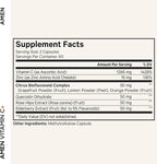 Amen Vitamin C+ Supplement with Zinc, Bioflavonoids, Quercetin, Rose Hips, Elderberry – Vegan, Non-GMO – 2 Months Supply - 120 Capsules
