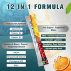 1500mg Liposomal Glutathione Supplement, 12-in-1 Ultra High Absorption Liquid Glutathione with NAD+, CoQ10, NAC & Alpha Lipoic Acid - Supports Natural Detoxification, Immune System & Antioxidant