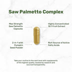 Saw Palmetto Supplement with Pumpkin Seed, 300 Capsules | Promotes Prostate Health | DHT Blocker | Hair Growth Vitamins, Maintain Normal Urinary Frequency