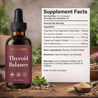 Pureveen Thyroid Balance, Thyroid Support Drops for Women, Liquid Supplement with Milk Thistle, Selenium, Zinc, Magnesium, Daily Wellness & Energy Support, 60ML