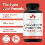 Luma Nutrition Glucosamine Chondroitin MSM - Turmeric, Boswellia - Premium Supplement - for Men and Women - Joint Supplement - 90 Capsules (Pack of 2)