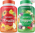 Superfood MD Fruits & Veggies Supplement - Whole Food Natural Superfoods - with Beta Carotene - Soy Free- 90 Count (Pack of 2)