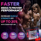 Creatine Gummies Monohydrate Complex 9000MG, Pre-Workout for Men & Women, Creatine Gummy with L-Taurine, BCAA 2:1, B12/6 for Muscle Support, Enhance Strength, Energy Boost-120 Count