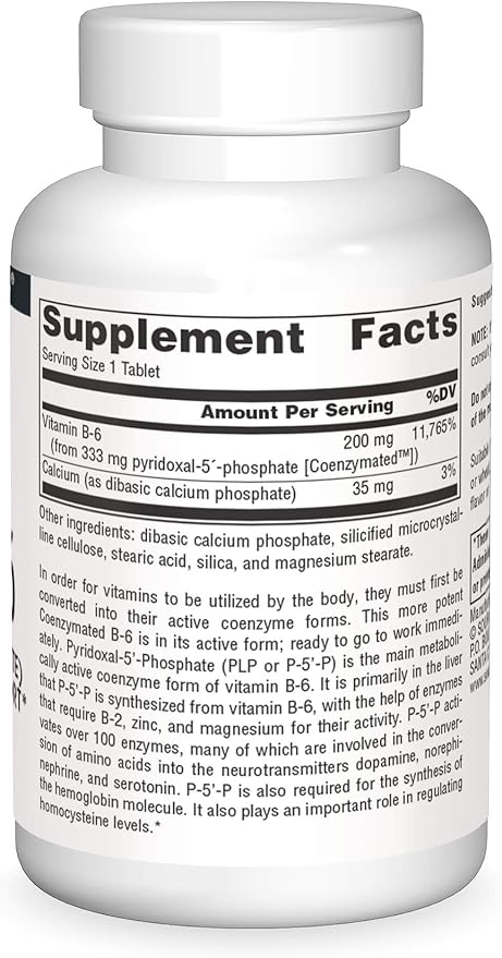 Source Naturals Coenzymated B-6, Promotes a Healthy Nervous System*, 333mg - 60 Tablets