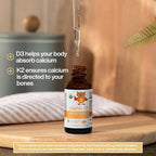 Organic Liquid Vitamin D3 with K2 by Dr. Ana Maria Temple | Supports Strong Bones and Immune Health | USDA Certified Organic | Olive Oil Base for Enhanced Absorption | 1 Fl Oz