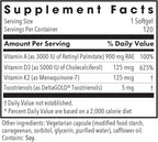 Allergy Research Group Vitamin D3 Complete 5000 - Delivers 125 mcg Vitamin D3 - with Vitamin A & K2 - Supports Bone Strength, Immune Balance & Healthy Mindset - 120 Servings - 120 Capsules