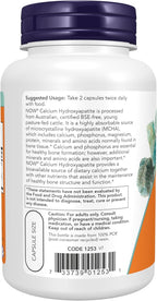 NOW Foods Supplements, Calcium Hydroxyapatite Caps, Supports Bone Health*, 120 Capsules