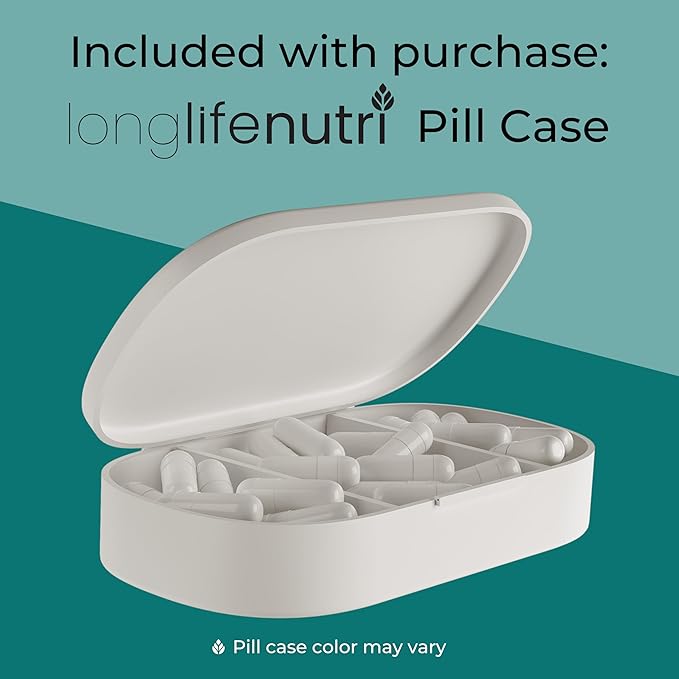 LongLifeNutri Spermidine 20mg, Supports Cellular Health & Brain Function - 180 Count, 2 Serving Size, Vegan Capsules, Wheat Germ Extract, Naturally Support Wellness, Lab Tested, Crafted in USA