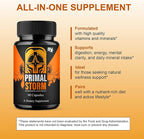 BLUE VIBE Primal Storm Maximum Strength Performance Supplement, PrimalStorm Maximum Strength Daily Overall Health Management Support Supplement, Primal Storm Premium Support (2 Pack - 120 Capsules)