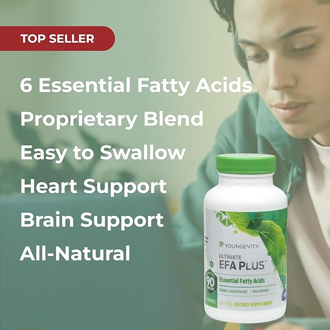 Youngevity Ultimate EFA Plus – Essential Fatty Acids, 90 Soft Gels – Balanced Fish Oil Formula for a Healthy Lifestyle – Omega-3, Omega-6, Omega-9 Supplement for Optimal Health Support