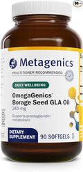 Metagenics OmegaGenics Borage Seed GLA Oil 240 mg - Gamma-Linolenic Acid (GLA) Supplement - Supports Cellular, Skin & Heart Health* - with Vitamin E - High Potency, Non-GMO, Gluten-Free - 90 Softgels