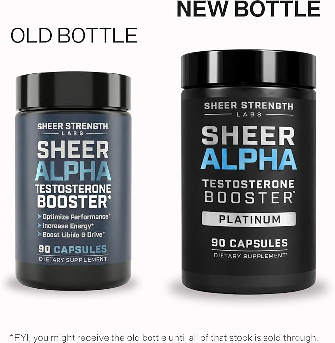 Testosterone Booster for Men - Sheer Alpha T-Booster - Clinically Backed Dose, Strongest Formula - Made in USA - Premium Blend of Fadogia Agrestis Tongkat Ali and Shilajit. 30 Servings