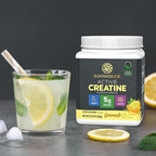Creatine Monohydrate Powder Micronized PreWorkout Recovery Supplement Support Muscle Building Strength Training Cognition Vegan & Keto Friendly, Easily Mixes 50 Servings Lemonade Flavored