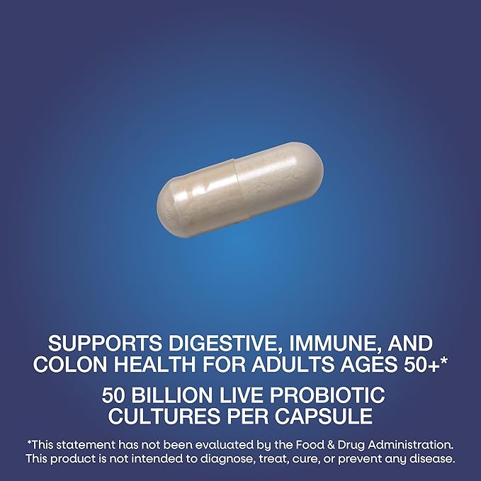 Nature’s Way Fortify Extra Strength(1) Pre+Probiotic Adults 50+, 50 Billion Live Cultures, Prebiotics, Probiotics for Digestive Health*, Immune Support*, Colon Health*, 30 Capsules