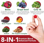 Beet Root Gummies | with CoQ10 + Grape Seed Extract | High-Potency Beet Root Concentrate | Supports Heart Health & Nitric Oxide Production | Sugar-Free | 90 Count