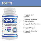 MAAC10 NMNH (NMN Supplement Alternative) 250mg Serving | Uthpeak™ NMNH (Dihydronicotinamide Mononucleotide) for Better Stability | 30-Day Supply. (Pack of 3)