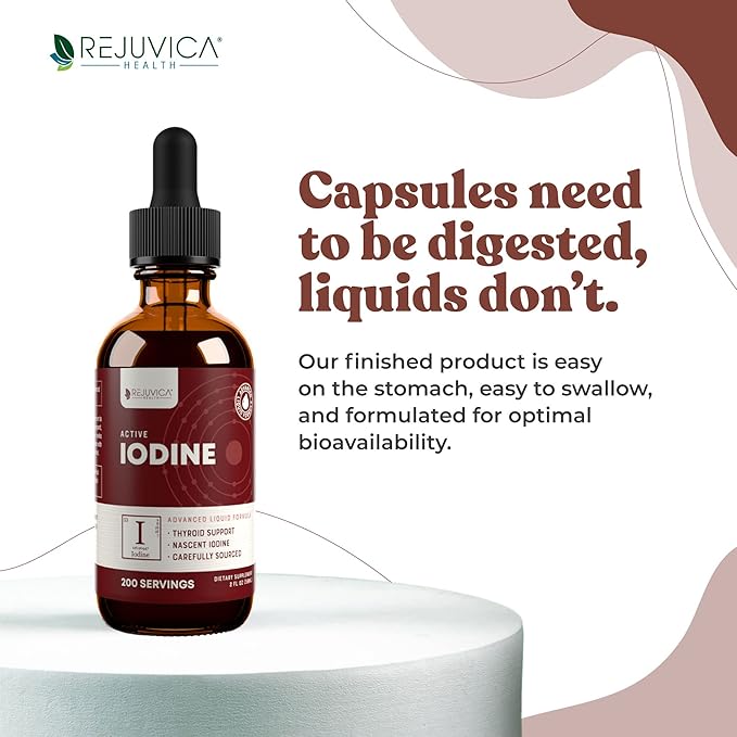 Rejuvica Health Active Iodine + Active Elderberry 4oz Bundle - Energy & Immune Support Bundle - Advanced Liquid Delivery