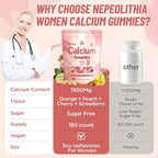 Calcium Gummies for Women – 1500mg Calcium Citrate with Vitamin D3, K2, Magnesium, Zinc, Boron & Soy Isoflavones – Calcium Supplement, Vegan, Zero Sugar, Mixed Fruit Flavors, 180 Count