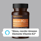 Amazon Elements Vitamin K2 100 mcg, Vegan, 65 Capsules, 2 Month Supply (Packaging May Vary) (Pack of 2)