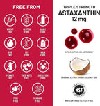 NatureWise Triple Strength Astaxanthin 12mg with AstaReal® - Vegan Antioxidant Supplement with Organic Coconut Oil - NSF Certified Gluten Free, Non-GMO - 60 Softgels[60 Day Supply]