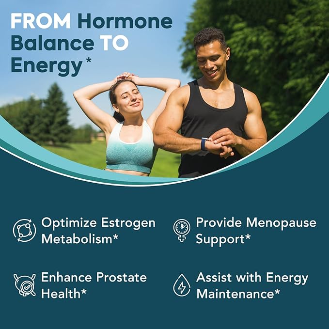 DIM Supplement 300mg for Women & Men, Estrogen Balance & Metabolism, Hormone Balance, Menopause Support, Energy Maintainence, High Absorption with Black Pepper Extract, 120 Caps