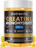 Nutravita Creatine Monohydrate Gummies for Men & Women-5g of Creatine Monohydrate per Serving - Sugar Free,Vegan, Mango Flavor, 120 Count