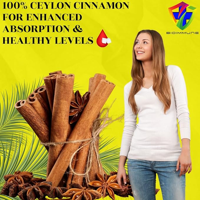 Berberine Supplement Synergistically Enhanced Potency, Ceylon Cinnamon for Enhanced Absorption & Synergistic Effects for Healthy Levels