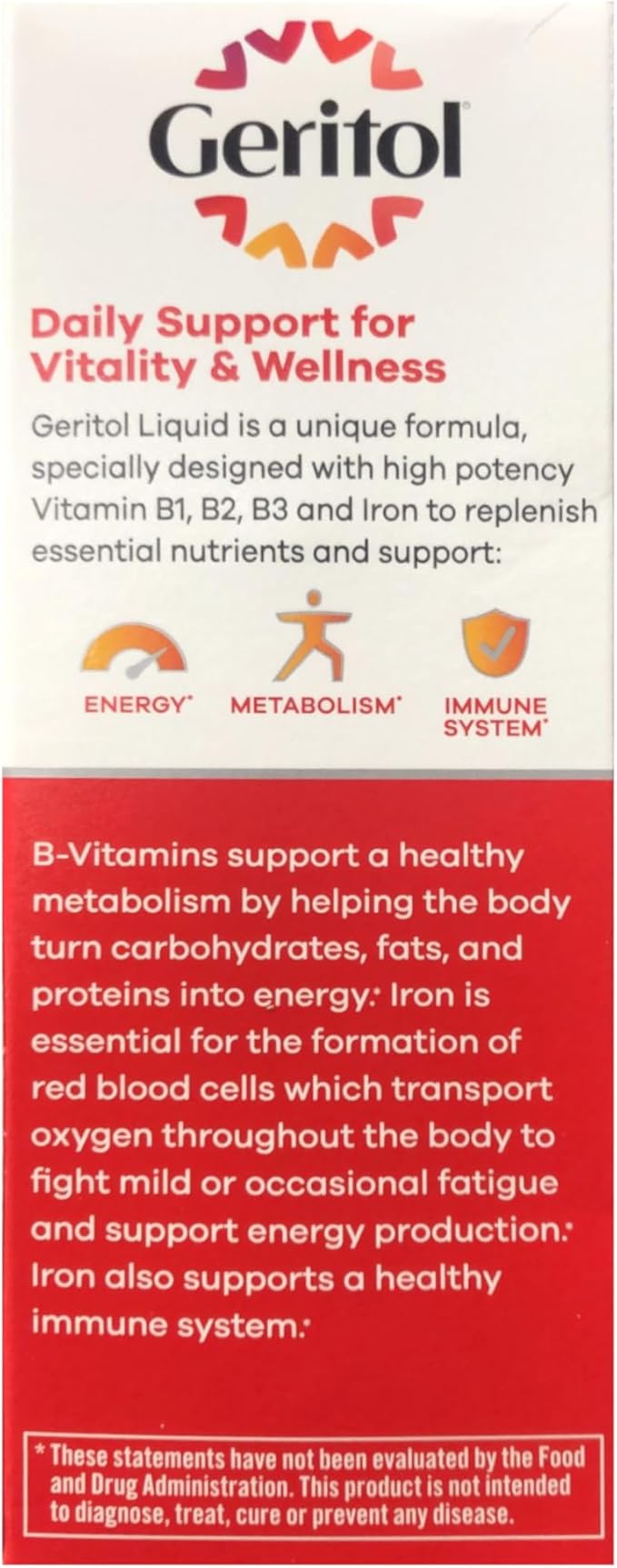 Geritol Liquid Energy Support B-Vitamins,12 Fl Oz (Pack of 2)