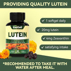 Lutein for Eyes, Lutein 20mg, Lutein and Zeaxanthin Supplements, Eye Supplements, Eyestrain Relief & Support Vision Health, Vegan, 60 Softgels