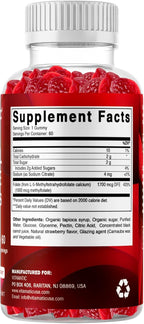Vitamatic Methylfolate Gummies 1000 mcg – Active 5-MTHF Form – Natural Strawberry Flavor – Vegan, Non-GMO, Gluten Free – 60 Gummies